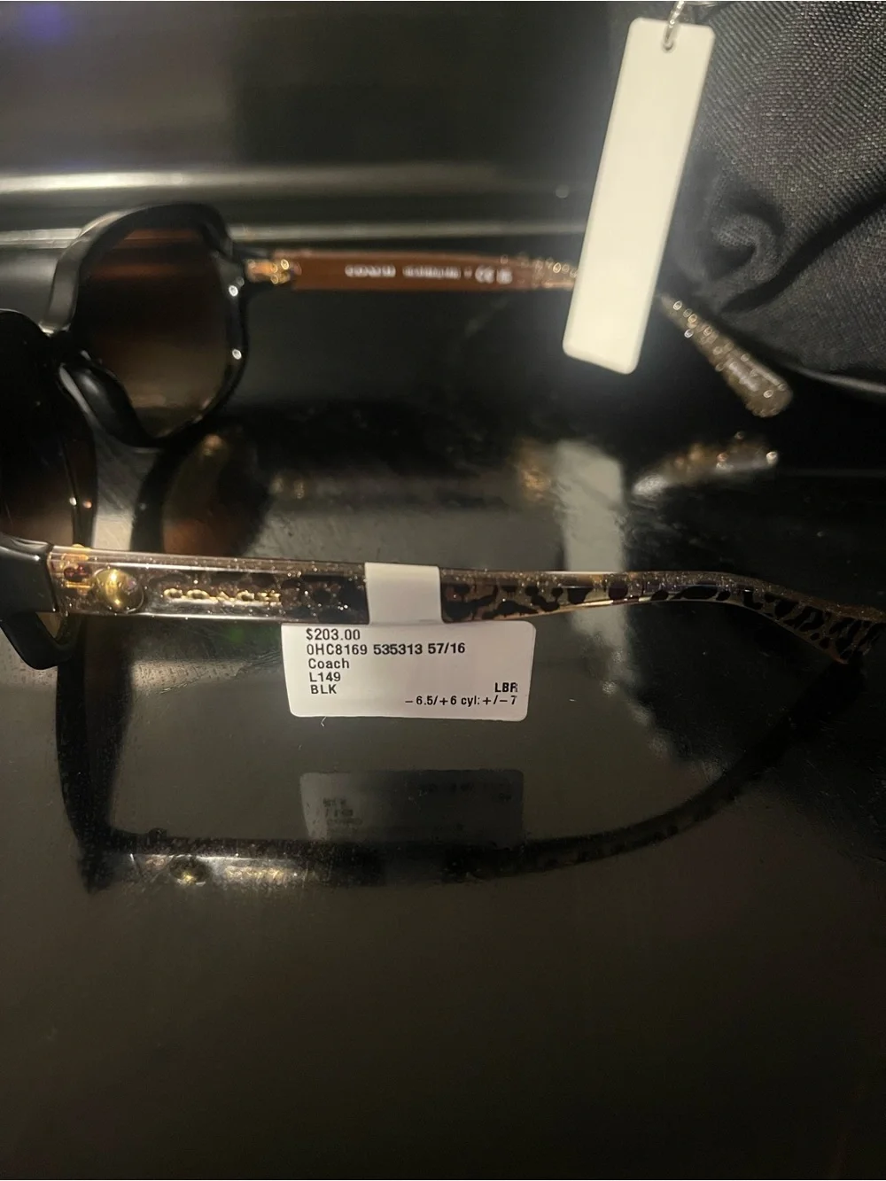 Coach Black Frame Sunglasses with Brown Gradient Lenses